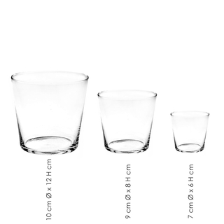 Vase KONUS Glas - Klar  7 x H 6 cm (Vermietung)