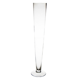 Vase V-FORM Glas Klar  11 x H 60 cm (Vermietung)