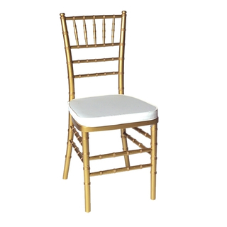 Stuhl CHIAVARI TIFFANY - GOLD inkl. Sitzkissen - WEISS (Vermietung)