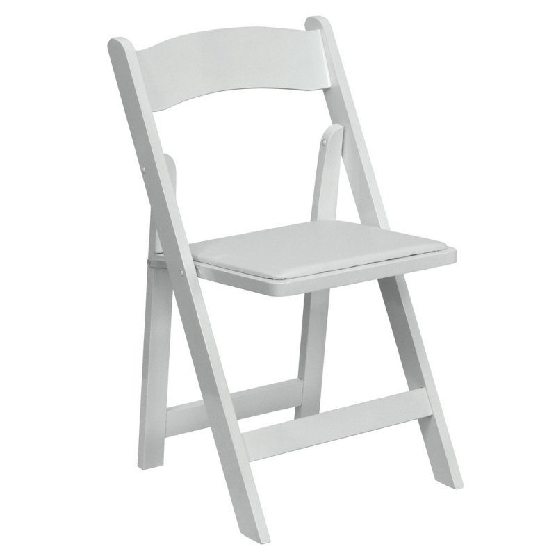 Stuhl WEDDING klappbar mit Sitzpolster - WEISS (Vermietung), 3,90 €