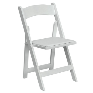 Stuhl WEDDING klappbar mit Sitzpolster - WEISS (Vermietung)