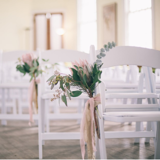 Stuhl WEDDING klappbar mit Sitzpolster - WEISS (Vermietung)