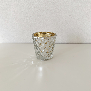 VOTIV Glas  7 cm - H 7,5 cm SILBER/GOLD  (Vermietung)