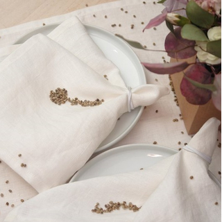 Stoffserviette Leinen 40 x 40 cm - BEIGE (Vermietung)