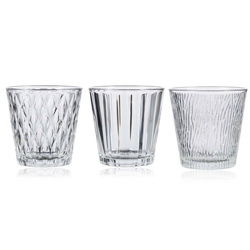 Votiv Glas Set 3 tlg. ELEGANCE  7 cm  - 7 cm KLAR...