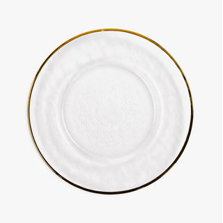 Platzteller Rund Ø 33 cm - FINE/KLAR Gold Rand (Vermietung)