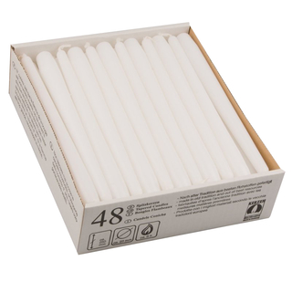 Spitzkerze H 245/Ø 24 mm - Brenndauer ca. 8 Std. - WEISS...