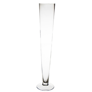 Vase V-FORM Glas Klar Ø 11 x H 60 cm (Vermietung)