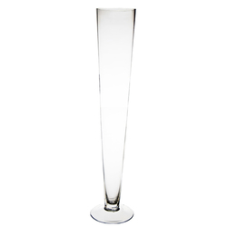 Vase V-FORM Glas Klar  11 x H 60 cm (Vermietung)